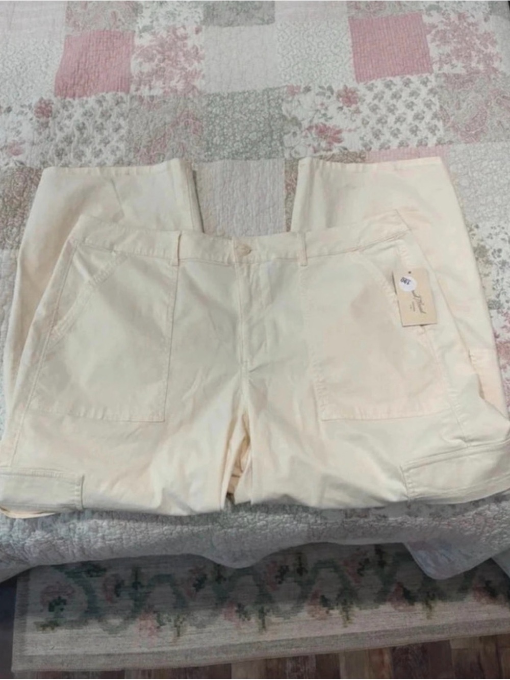 Universal Thread Cream Straight-Leg Utility Pants